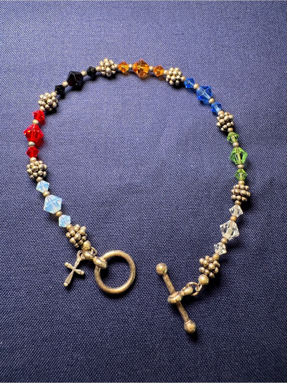 Salvation Multicolor Crystal Bead Toggle Bracelet - Women Jewelry